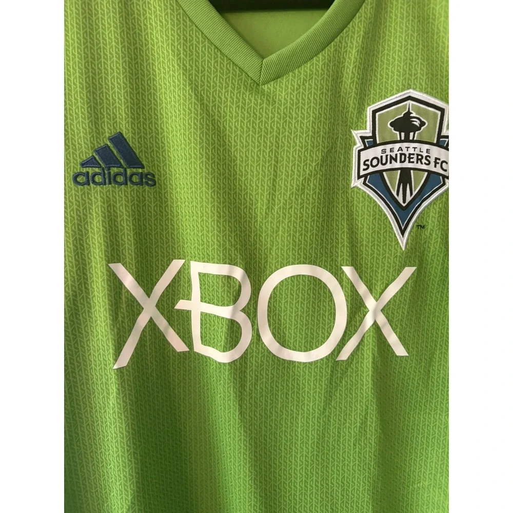 Seattle Sounders FC Jersey Mens Large Green Blue Adidas Football Soccer MLS